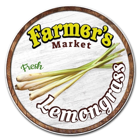 Farmers Market Lemongrass Circle Rigid Plastic Sign